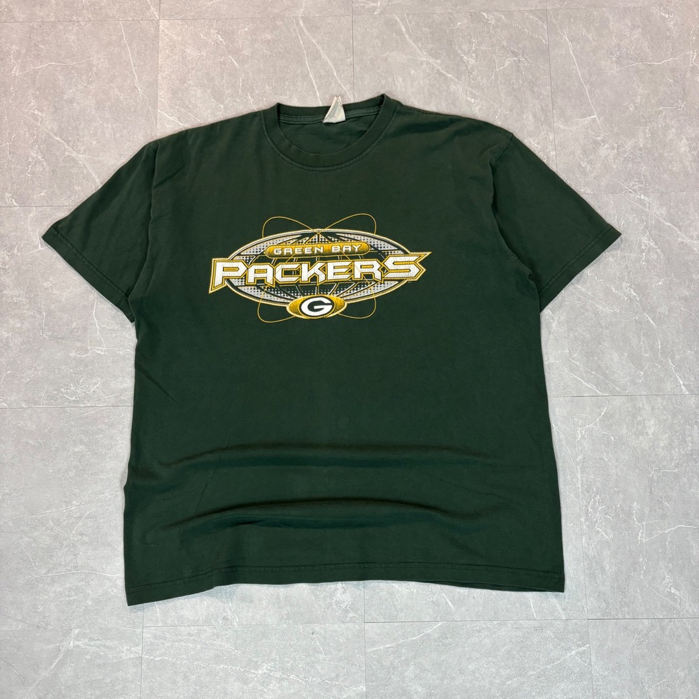 Vintage Green Bay Packers T-Shirt Mens XL Green Graphic NFL Football Tee 90s Y2K